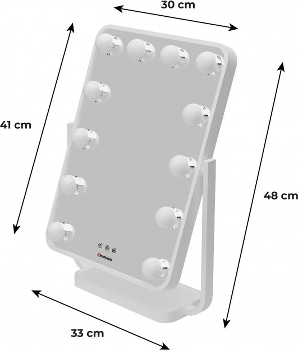 Humanas HS-HM01 White Make-up Mirror With LED Lighting 7 Humanas HS-HM01 White Make-up Mirror With LED Lighting - Afbeelding 5