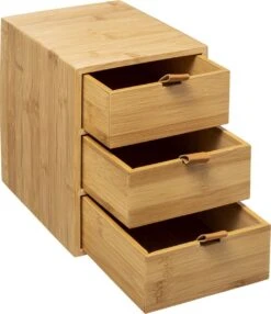 Five® Bamboe Bakjes Met 2 Lades - Hout - Duurzaam - 2 Lades (25 X 14,5 X 20) -Max Factor Winkel 1038x1200 1
