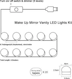 Merkloos LED Spiegel | 10 LEDS | Make-up Spiegel | Helderheid Aanpasbaar | USB Voeding | Geheugenfunctie 13 Merkloos LED Spiegel | 10 LEDS | Make-up Spiegel | Helderheid Aanpasbaar | USB Voeding | Geheugenfunctie -Max Factor Winkel 1085x1200 2