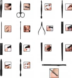 In Round Nagelset 16-delig Met Etui – Manicure Set – Pedicure Set - Staal – Zwart / Rood – Nagelsetje – Nagel Knipper – Nagelknipper – Manicureset – Nagelschaar – Pedicureset – Nagelverzorging – Nageltang – Nail Clipper -Max Factor Winkel 1107x1200 7