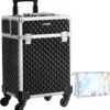 Cosmetische Koffer, Trolley, Make-up Case Met Handvat, 4 Universele Wielen, 4 Uitschuifbare Dienbladen, Make-up Tas, Voor Reizen, Zwart -Max Factor Winkel 1137x1200 4