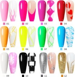 Nail Art Gel - Fine Liner Gel - 12 Stuks - UV/LED Gel - Gellak - Nagel Gellak - UV/LED Lamp - UV/LED Nageldroger - Gelnagels - Nepnagels - Acrylnagels - Tekenpenseel Nagels - Professioneel - Hoge Kwaliteit -Max Factor Winkel 1166x1200 1