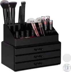 Relaxdays Make-up Organizer - Sieradendoosje - Cosmetica - Zwart -Max Factor Winkel 1177x1200 9