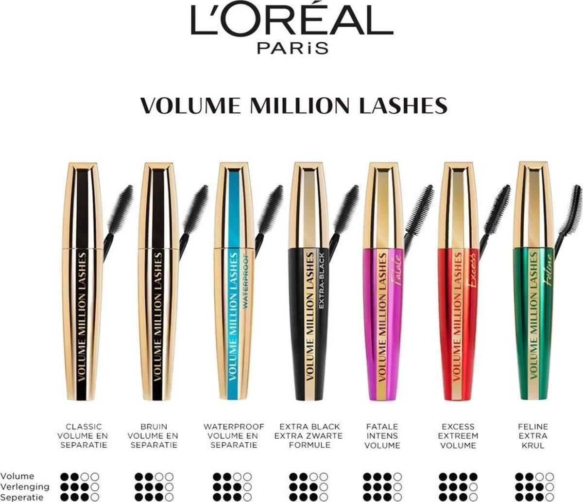 L’Oréal Paris Volume Million Lashes Excess - Black - Mascara 8 L’Oréal Paris Volume Million Lashes Excess - Black - Mascara - Afbeelding 6