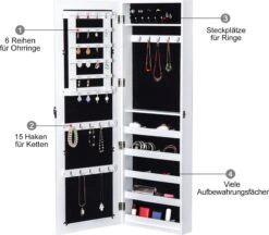 HOMCOM 2-in-1 Sieradenkast Wandspiegel Spiegelkast Sieraden Ladekast Spiegel 833-102WT 18 HOMCOM 2-in-1 Sieradenkast Wandspiegel Spiegelkast Sieraden Ladekast Spiegel 833-102WT -Max Factor Winkel 1200x1049 1