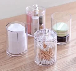 Without Lemon - Wattenstaafjes En Wattenschijfjes Houder - Dubbel Transparant Opberghouder - Opbergdoosje - Makeup Organizer - Open En Dichte Houder - Met Deksel - Stapelbaar -Max Factor Winkel 1200x1123 4