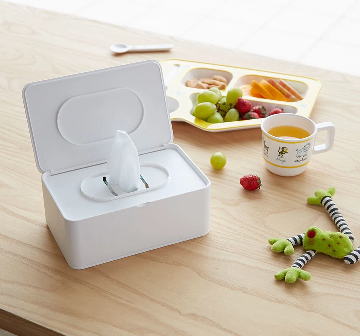 Yamazaki Bakje Voor Vochtige Doekjes - Wit - Met Deksel 6 Yamazaki Bakje Voor Vochtige Doekjes - Wit - Met Deksel - Afbeelding 4