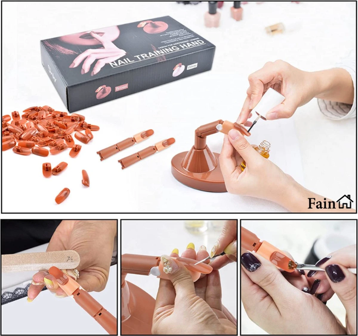 Oefenhand Voor Nagels – Nail Trainer Vinger – All-in-1 Set – Incl. 80 Kunstnagels – Nail Art – Nagel Set – Nail Trainer Hand 14 Oefenhand Voor Nagels – Nail Trainer Vinger – All-in-1 Set – Incl. 80 Kunstnagels – Nail Art – Nagel Set – Nail Trainer Hand - Afbeelding 12