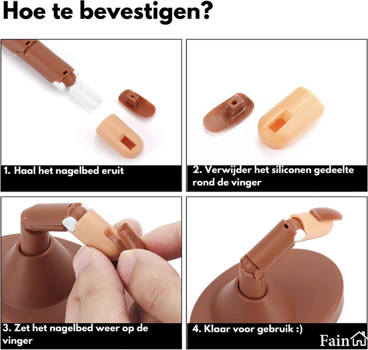 Oefenhand Voor Nagels – Nail Trainer Vinger – All-in-1 Set – Incl. 80 Kunstnagels – Nail Art – Nagel Set – Nail Trainer Hand 11 Oefenhand Voor Nagels – Nail Trainer Vinger – All-in-1 Set – Incl. 80 Kunstnagels – Nail Art – Nagel Set – Nail Trainer Hand - Afbeelding 9