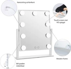 LYVION Hollywood Spiegel Met LED Verlichting - Make-upspiegel - Wit -Max Factor Winkel 1200x1157 5