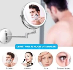 MH Products - Make Up Spiegel - Rond - Wanspiegel - Spiegellamp - 5x Vergroting - 17,5 Cm CM -Max Factor Winkel 1200x1161 6