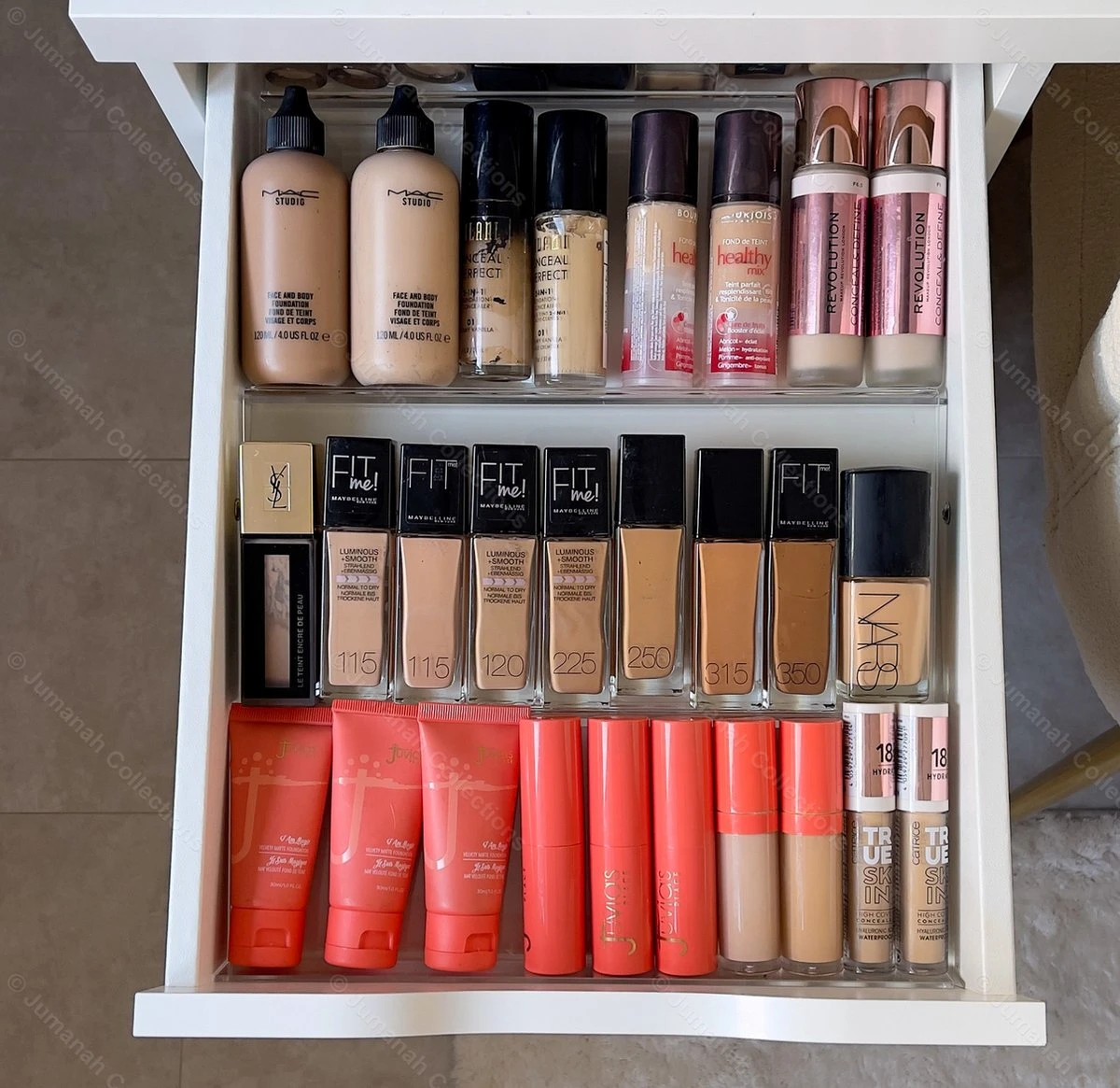 Jumanah® Collections "Sorted" Large Foundation Tray - Make Up Organizer - Ladeverdeler - Lade Organizer - Transparant - Acryl - Kunststof - Ikea Alex 5 Ladeblok 3 Jumanah® Collections "Sorted" Large Foundation Tray - Make Up Organizer - Ladeverdeler - Lade Organizer - Transparant - Acryl - Kunststof - Ikea Alex 5 Ladeblok