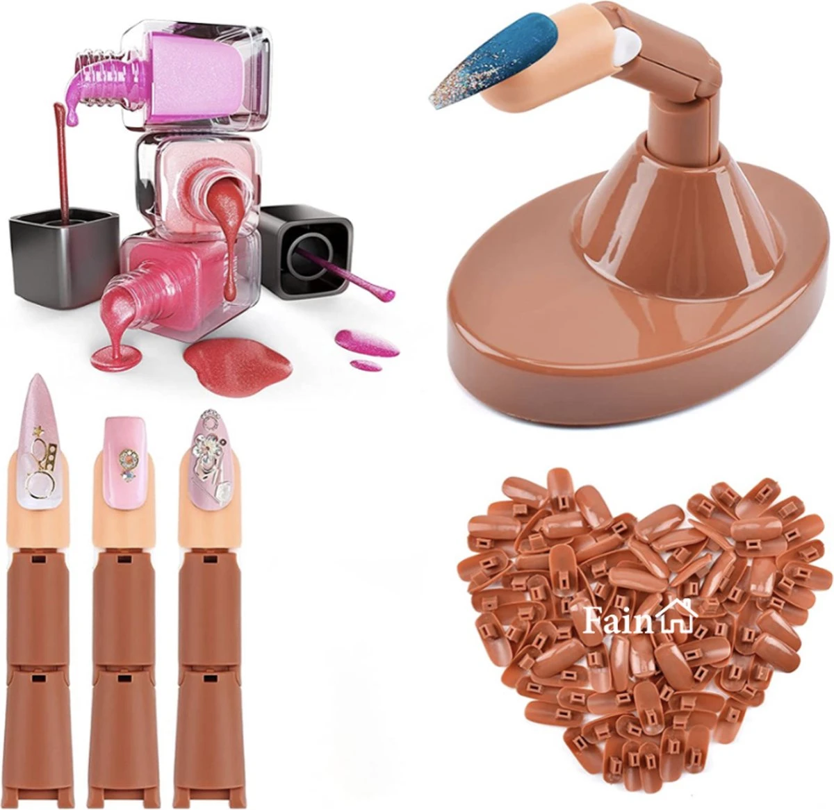 Oefenhand Voor Nagels – Nail Trainer Vinger – All-in-1 Set – Incl. 80 Kunstnagels – Nail Art – Nagel Set – Nail Trainer Hand 3 Oefenhand Voor Nagels – Nail Trainer Vinger – All-in-1 Set – Incl. 80 Kunstnagels – Nail Art – Nagel Set – Nail Trainer Hand