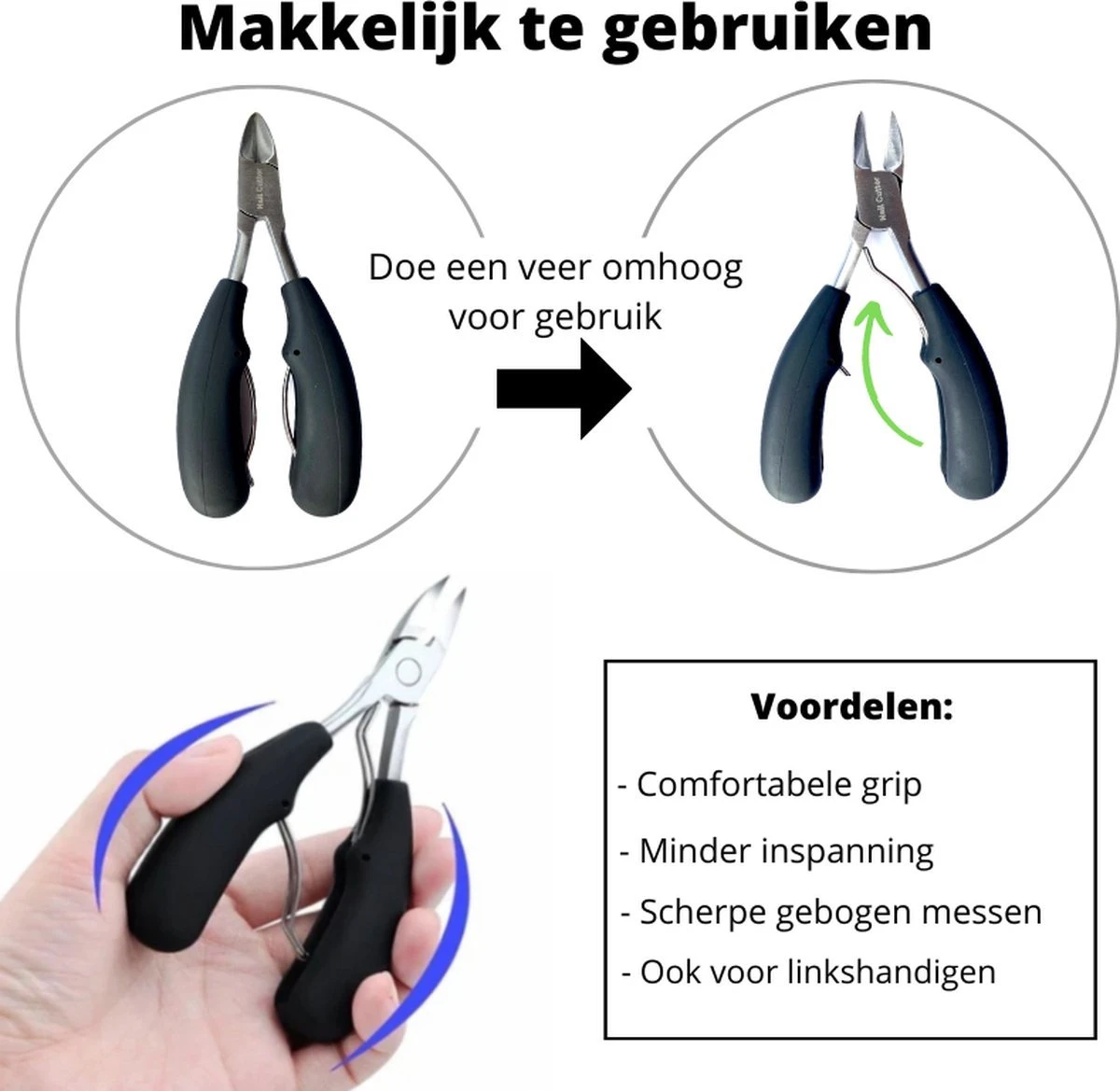 Merkloos Nageltang Voor Harde Teennagels - Manicureset Teennagelknipper - Teennagelschaar - Pedicure Set 4 Merkloos Nageltang Voor Harde Teennagels - Manicureset Teennagelknipper - Teennagelschaar - Pedicure Set - Afbeelding 2