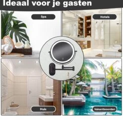 Make Up - Spiegel - Led Verlichting - 10X Vergroting - 3 Lichtstanden - Wandspiegel Rond - Badkamer - Mat Zwart - Draadloos -Max Factor Winkel 1200x1170 21