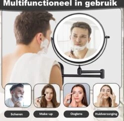 Make Up - Spiegel - Led Verlichting - 10X Vergroting - 3 Lichtstanden - Wandspiegel Rond - Badkamer - Mat Zwart - Draadloos -Max Factor Winkel 1200x1174 7