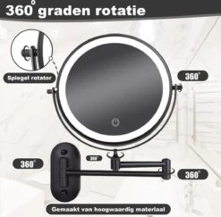 Make Up - Spiegel - Led Verlichting - 10X Vergroting - 3 Lichtstanden - Wandspiegel Rond - Badkamer - Mat Zwart - Draadloos -Max Factor Winkel 1200x1180 4
