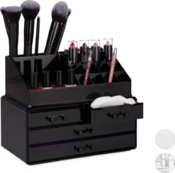 Relaxdays Make-up Organizer - Tweedelig - Cosmetica Opbergdoos + Lippenstift Houder - Zwart 21 Relaxdays Make-up Organizer - Tweedelig - Cosmetica Opbergdoos + Lippenstift Houder - Zwart -Max Factor Winkel 1200x1184 9