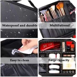 Merkloos Make-up Koffer - Cosmetica - Visagie Opbergtas - Beauty Organizer Met Verstelbare Vakken - 34x23x8CM - Zwart -Max Factor Winkel 1200x1188 4