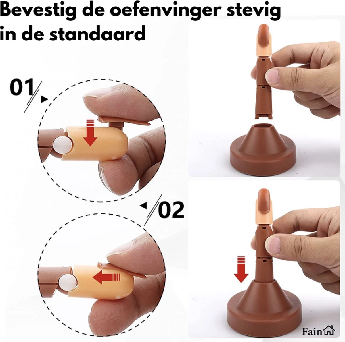 Oefenhand Voor Nagels – Nail Trainer Vinger – All-in-1 Set – Incl. 80 Kunstnagels – Nail Art – Nagel Set – Nail Trainer Hand 6 Oefenhand Voor Nagels – Nail Trainer Vinger – All-in-1 Set – Incl. 80 Kunstnagels – Nail Art – Nagel Set – Nail Trainer Hand - Afbeelding 4