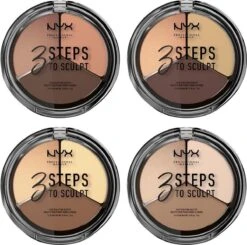 NYX Professional Makeup 3 Steps To Sculpt Face Sculpting Palette - Light 3STS02 - Highlighter En Contouring Make-up - 15 Gr -Max Factor Winkel 1200x1192 5