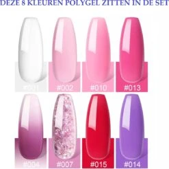 Royala POG4 Professionele Poly Gel Kit – Premium Quality – 8 Kleuren Polygel - Dual Molds Nagelvormen - Polygel Pakket - Topcoat Basecoat - Incl. 36 Watt LED Nageldroger - Poly Acryl Nagels - Nail Art Pakket - Starterspakket - Gel Lak -Max Factor Winkel 1200x1194 14