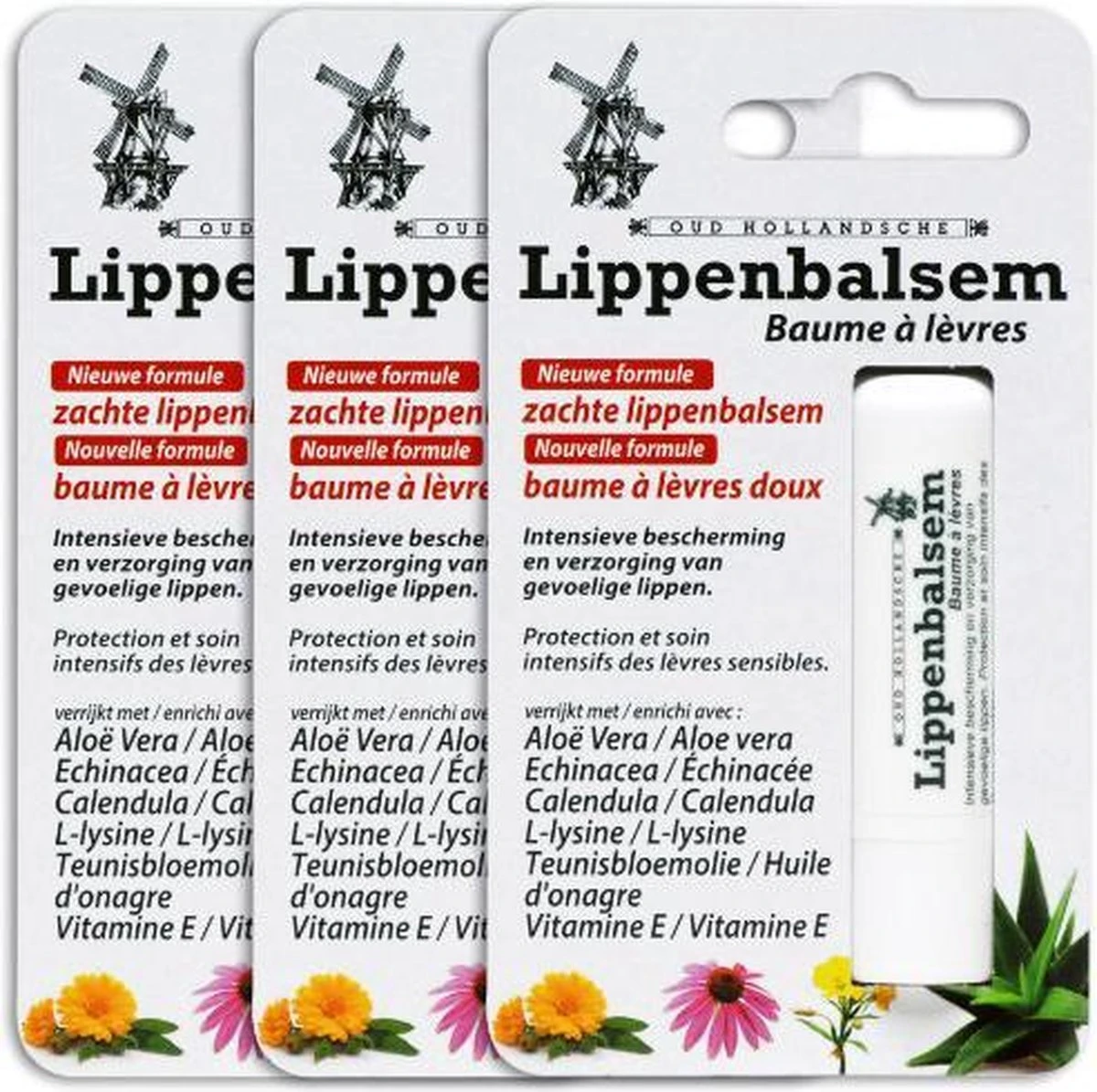 Oud Hollandsche Lippenbalsem /Lippenbalsem/calendula/echinacea/lysine/aloe/aloevera/aloe Vera/teunisbloem/vitamine E/droge Lippen/lipblaasjes/gesprongen Lippen 3 Oud Hollandsche Lippenbalsem /Lippenbalsem/calendula/echinacea/lysine/aloe/aloevera/aloe Vera/teunisbloem/vitamine E/droge Lippen/lipblaasjes/gesprongen Lippen