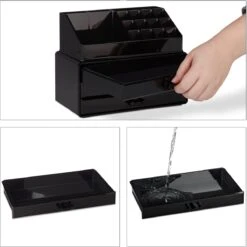 Relaxdays Make-up Organizer - Sieradendoosje - Cosmetica - Zwart -Max Factor Winkel 1200x1198 40