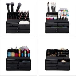 Relaxdays Make-up Organizer - Tweedelig - Cosmetica Opbergdoos - Wit -Max Factor Winkel 1200x1198 41