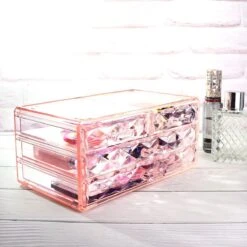 A&K 2in1 Make-up Organizer - 4 Lades Cosmetica Opbergdoos - Kaptafel - Roze -Max Factor Winkel 1200x1200 1004