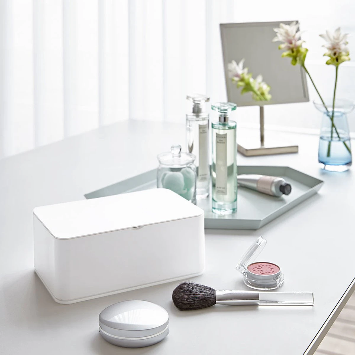 Yamazaki Bakje Voor Vochtige Doekjes - Wit - Met Deksel 4 Yamazaki Bakje Voor Vochtige Doekjes - Wit - Met Deksel - Afbeelding 2