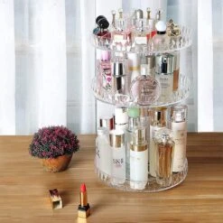 TRIXES Make Up Organizer - 360 Graden Cosmetica-organizer - 3-laags, Heldere Acrylstandaard - Draaibaar Display Met Kristallen Design - Voor Shampoo, Conditioner, Parfum, Lippenstift En Nog Veel Meer -Max Factor Winkel 1200x1200 1032