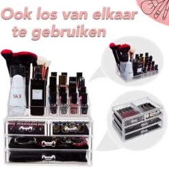 AWEMOZ Make-Up Organizer - Beauty Organizer Voor Make Up - Opbergbox - Opbergdoos Cosmetica - Sieradendoos - 20 Opbergvakken - Nagellak - Lippenstift - Transparant - Cadeau Voor Vrouw -Max Factor Winkel 1200x1200 1036