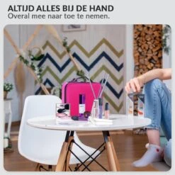 Cosmetica Koffer - Make-up Koffer Met Verstelbare Vakken - Visagie En Nagelstyliste Beauty Koffer - 26x23x9CM - Roze -Max Factor Winkel 1200x1200 1066