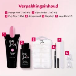 Miss Jules® Polygel Kit - 30 Ml Pink - Polygel Nagels Starterspakket – Polygel Set Incl. Instructievideo (NL) – Polygel Starters Kit -Max Factor Winkel 1200x1200 1155