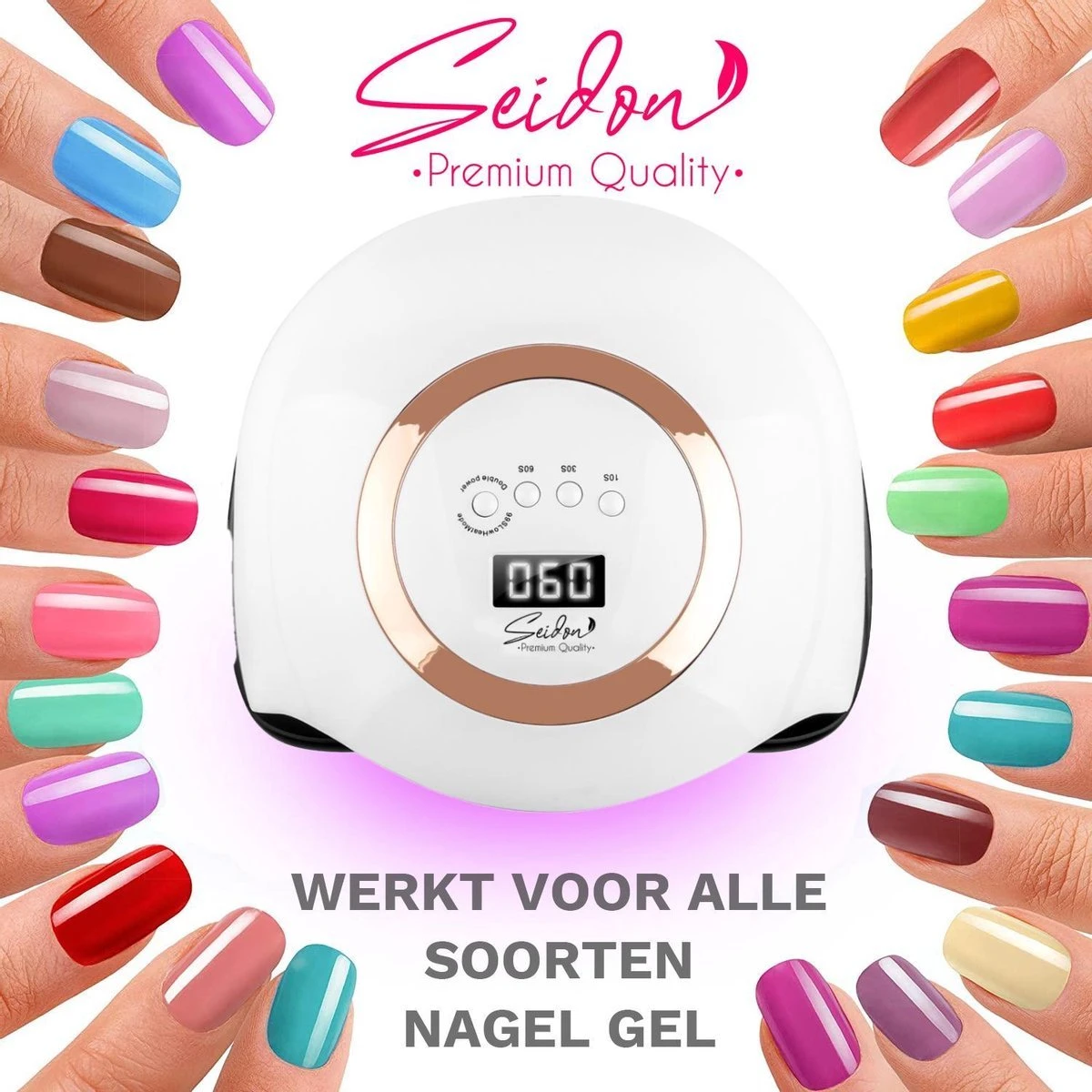 Seidon© Nageldroger 168W - LED Lamp Nagels - Gellak Lamp - UV Lamp Gelnagels 7 Seidon© Nageldroger 168W - LED Lamp Nagels - Gellak Lamp - UV Lamp Gelnagels - Afbeelding 5