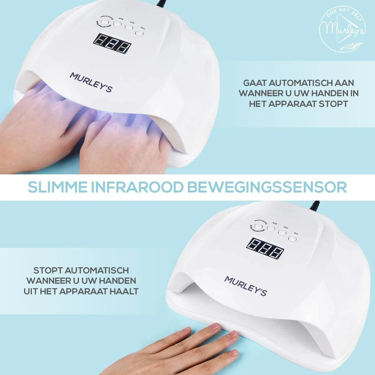 Murley’s Pro Dual Nagellamp Gellak Nageldroger - UV LED Nagel Lamp - 54 Watt - 36 LED’s 7 Murley’s Pro Dual Nagellamp Gellak Nageldroger - UV LED Nagel Lamp - 54 Watt - 36 LED’s - Afbeelding 5