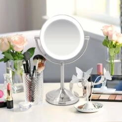 HoMedics MIR8150 Dubbelzijdige Make Up Spiegel Met Verlichting - Vrijstaand - 7x Vergroting - Spiegel Met Ringverlichting -Max Factor Winkel 1200x1200 917
