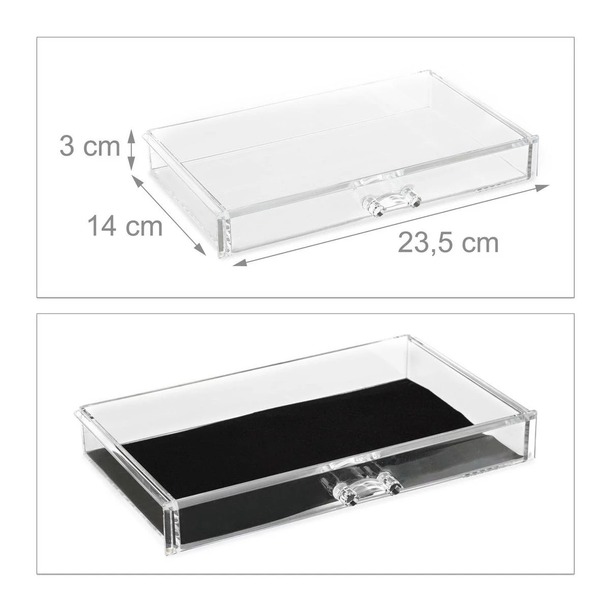 Relaxdays Make-up Organizer Klein - Stapelbaar - Sieradendoosje - Cosmetica - Opbergbox - Doorzichtig 12 Relaxdays Make-up Organizer Klein - Stapelbaar - Sieradendoosje - Cosmetica - Opbergbox - Doorzichtig - Afbeelding 10