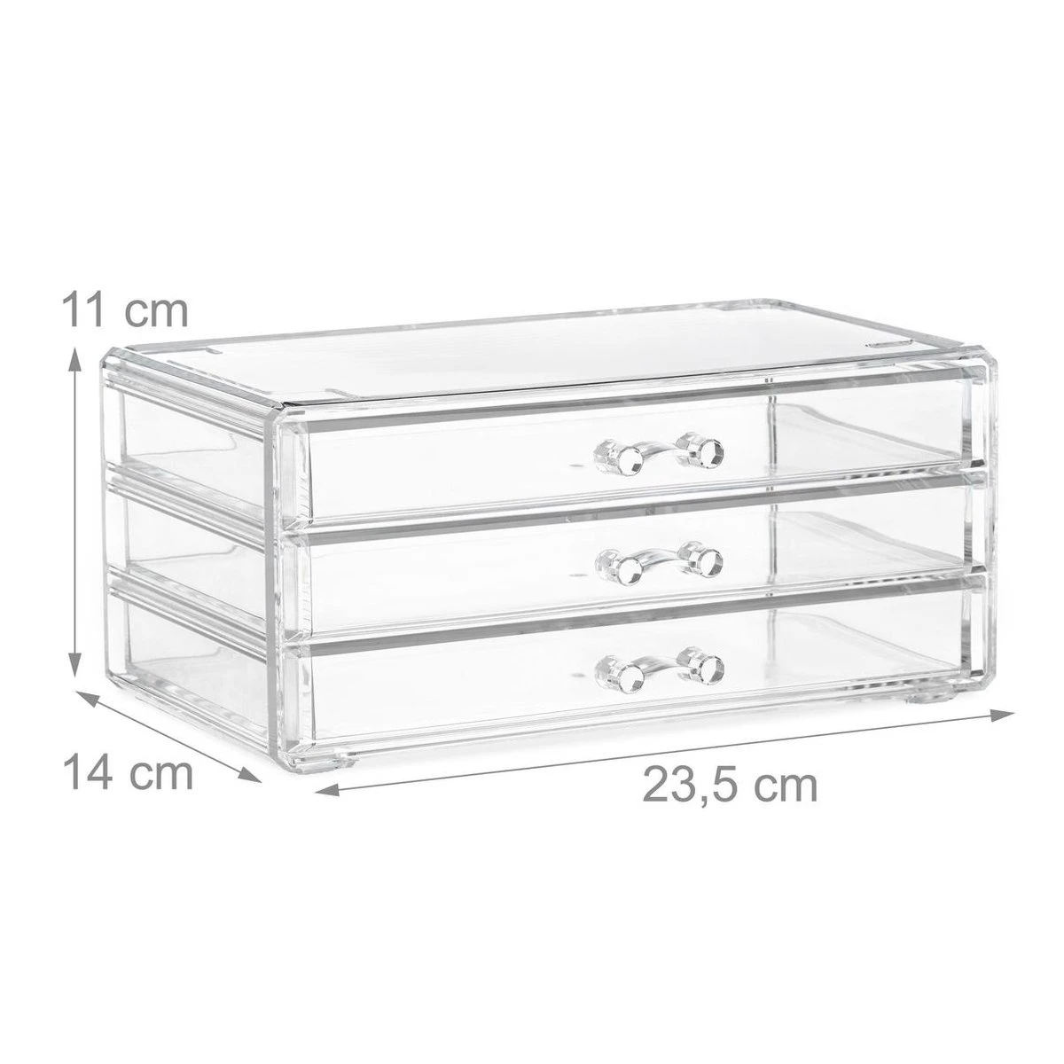 Relaxdays Make-up Organizer Klein - Stapelbaar - Sieradendoosje - Cosmetica - Opbergbox - Doorzichtig 15 Relaxdays Make-up Organizer Klein - Stapelbaar - Sieradendoosje - Cosmetica - Opbergbox - Doorzichtig - Afbeelding 13