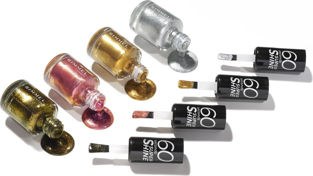 Rimmel London 60 Seconds Nagellak Special Effect Glitter - 33 Zilver 5 Rimmel London 60 Seconds Nagellak Special Effect Glitter - 33 Zilver - Afbeelding 3