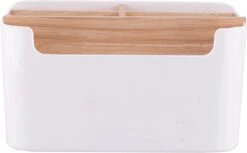 Altom Design Badkamer Orginazer 5-vaks - Gemaakt Van Ecologisch Bamboe - 18 X 14,5 X 9,5 Cm - Wit Bruin - Natura Line - Bamboo - Make-up Opbergbox -Max Factor Winkel 1200x743