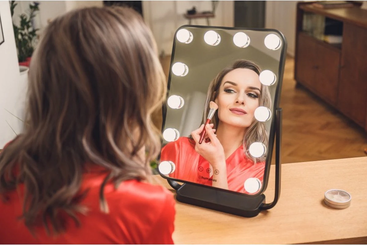 Humanas HS-HM01 White Make-up Mirror With LED Lighting 5 Humanas HS-HM01 White Make-up Mirror With LED Lighting - Afbeelding 3