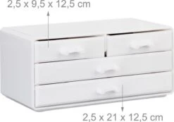 A&K 2in1 Make-up Organizer - 4 Lades Cosmetica Opbergdoos - Kaptafel - Wit 17 A&K 2in1 Make-up Organizer - 4 Lades Cosmetica Opbergdoos - Kaptafel - Wit -Max Factor Winkel 1200x839 5