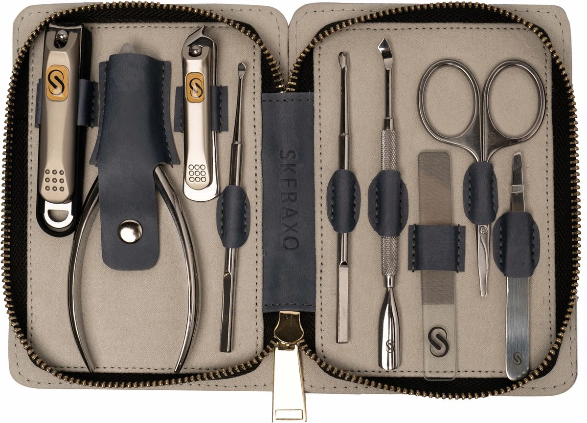 Skeraxo 8-delige Luxe Verschillende Tools - Professioneel Manicure Set & Pedicureset Met Nagelvijl & Nageltang – Behandeling Nagels En Huid 11 Skeraxo 8-delige Luxe Verschillende Tools - Professioneel Manicure Set & Pedicureset Met Nagelvijl & Nageltang – Behandeling Nagels En Huid - Afbeelding 9