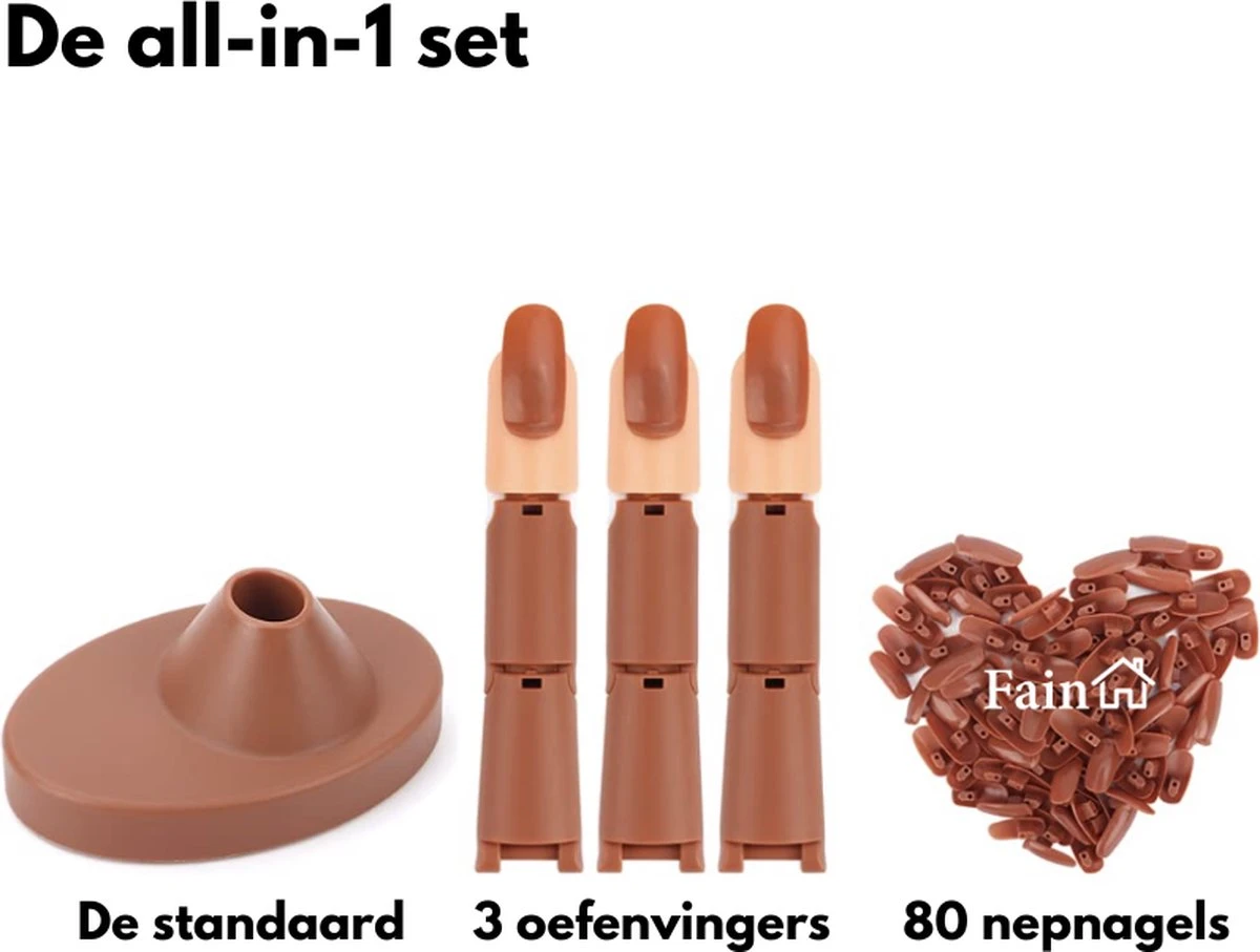 Oefenhand Voor Nagels – Nail Trainer Vinger – All-in-1 Set – Incl. 80 Kunstnagels – Nail Art – Nagel Set – Nail Trainer Hand 7 Oefenhand Voor Nagels – Nail Trainer Vinger – All-in-1 Set – Incl. 80 Kunstnagels – Nail Art – Nagel Set – Nail Trainer Hand - Afbeelding 5