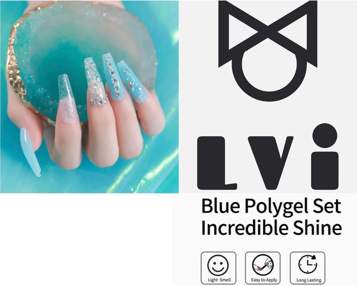 Elvi Polygel Starterskit -Complete Set Inc. USB UV/Led Mini Lamp-6x15g Polygel Kleuren Blauw - Nagelverlenging Polyacryl UV Nagellak-Quick Extension Temperature Color Changing Gel Blue Green 6 Elvi Polygel Starterskit -Complete Set Inc. USB UV/Led Mini Lamp-6x15g Polygel Kleuren Blauw - Nagelverlenging Polyacryl UV Nagellak-Quick Extension Temperature Color Changing Gel Blue Green - Afbeelding 4