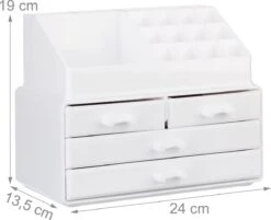 A&K 2in1 Make-up Organizer - 4 Lades Cosmetica Opbergdoos - Kaptafel - Wit 18 A&K 2in1 Make-up Organizer - 4 Lades Cosmetica Opbergdoos - Kaptafel - Wit -Max Factor Winkel 1200x975 2