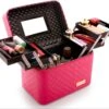 A&K Make Up Koffer | Uitklapbaar | 5 Opbergbakken | Reis Travel Case | Met Spiegel | Roze