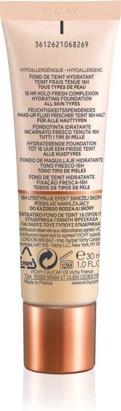 Vichy Minéralblend Foundation - 01 Clay - 30ML - Natuurlijke Dekking -Max Factor Winkel 355x1200 4